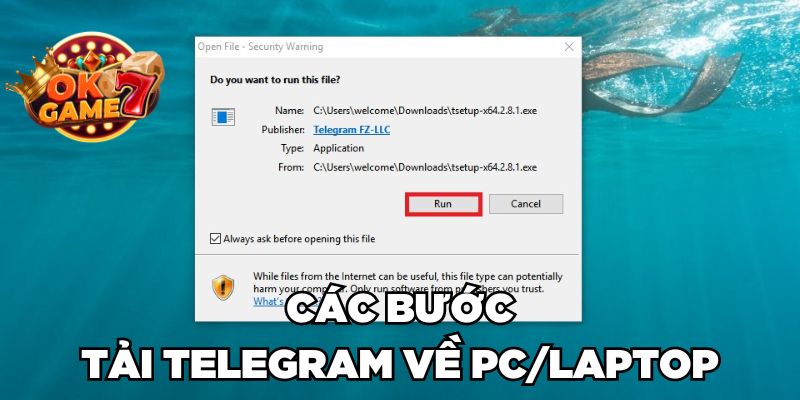 Các bước tải Telegram về Laptop/PC